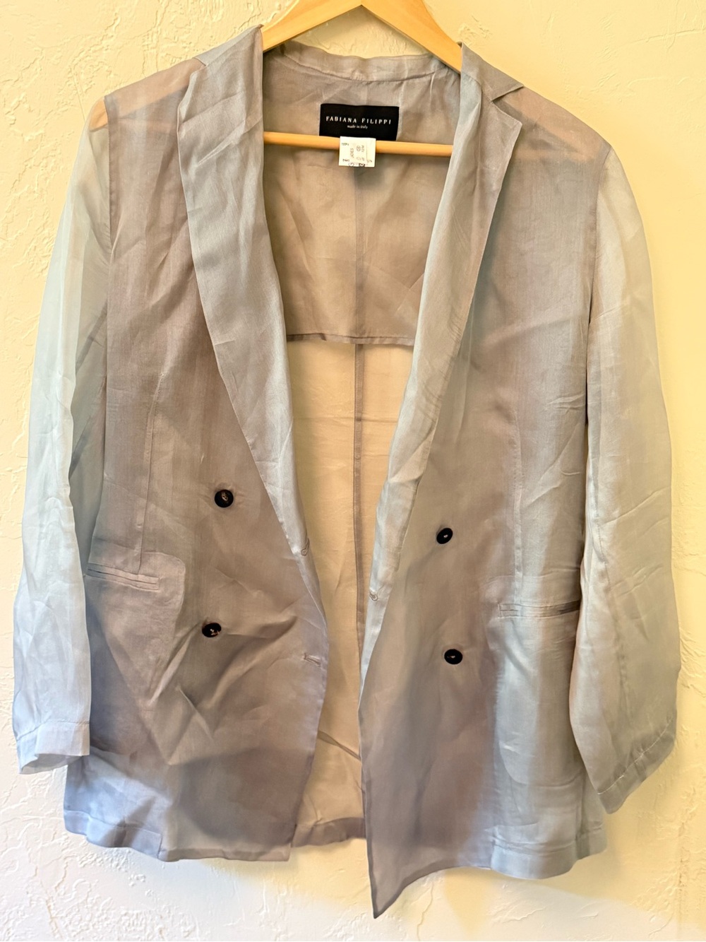 Fabiana Filippi Italy 100% Silk Blazer IT 44
